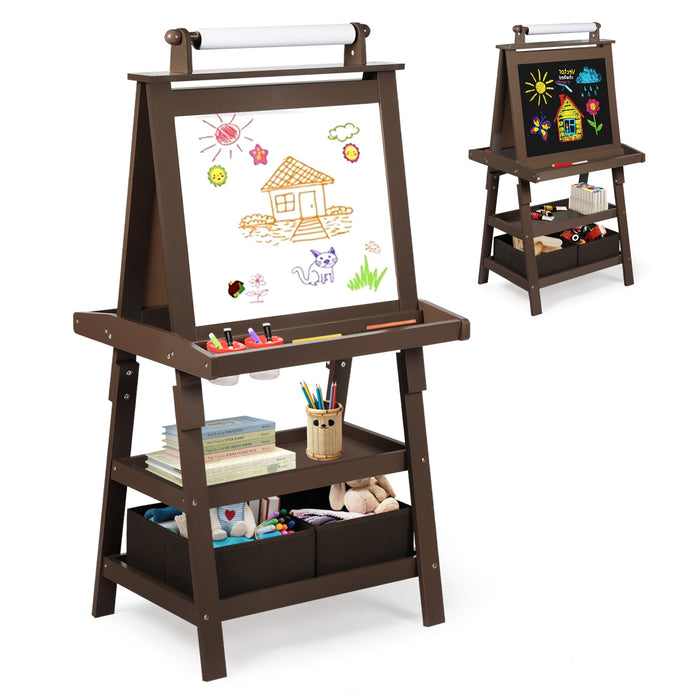 3 in 1 Kids Art Easel Double-Sided Magnetic Whiteboard