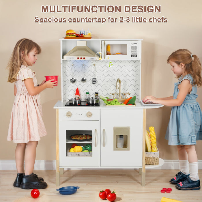 Wooden Kids Play Kitchen Set with Accessories (3+)