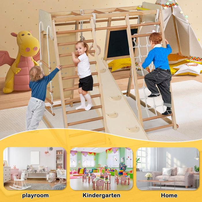 10-in-1 Toddler Climbing Set with Slide, Ladder, Monkey Bars & Drawing Board