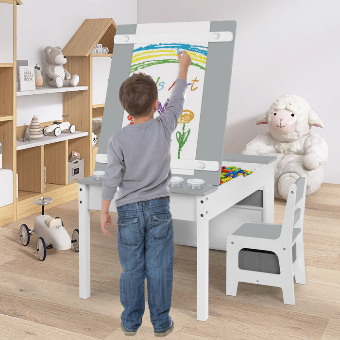 2 in 1 Kids Art Table and Chair Set