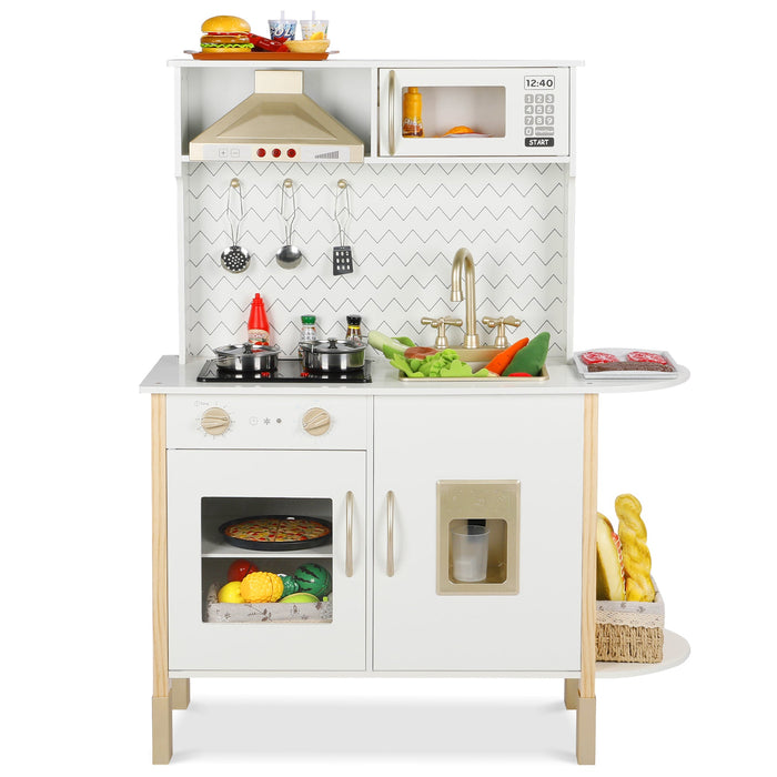 Wooden Kids Play Kitchen Set with Accessories (3+)