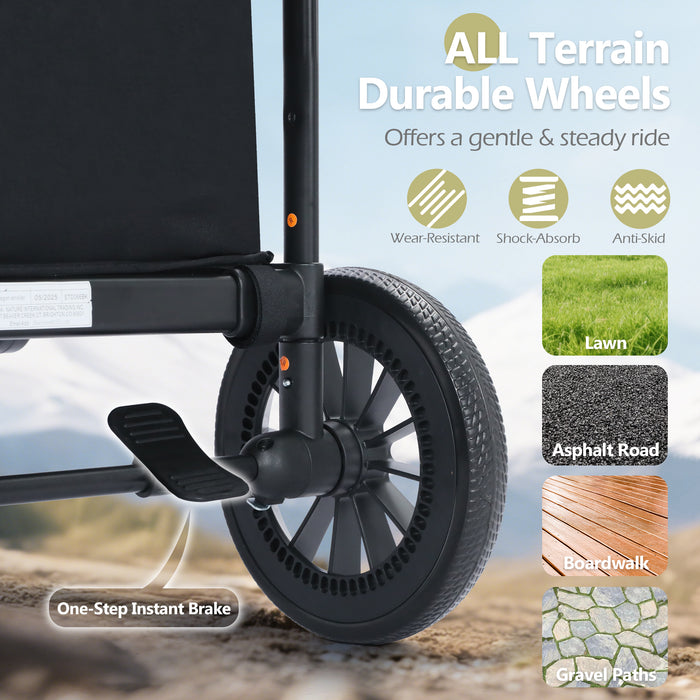 Wagon Stroller for 2 Toddler 6 months+, Black