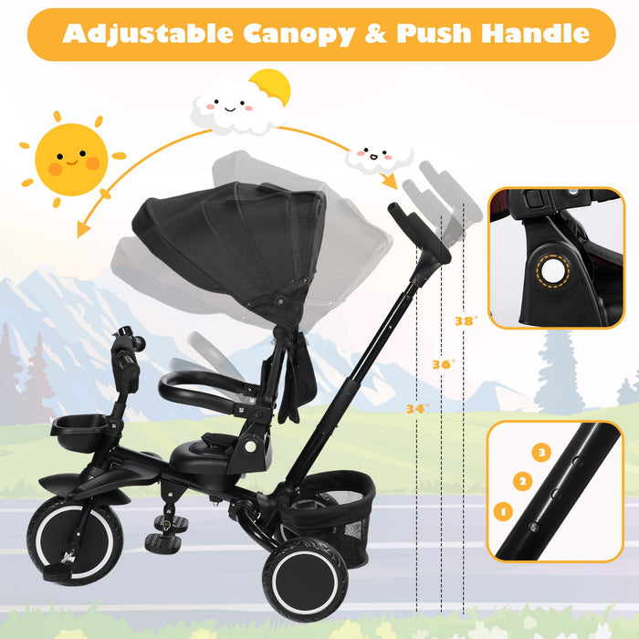 8-in-1 Kids' Tricycle Stroller For 1-6 Years