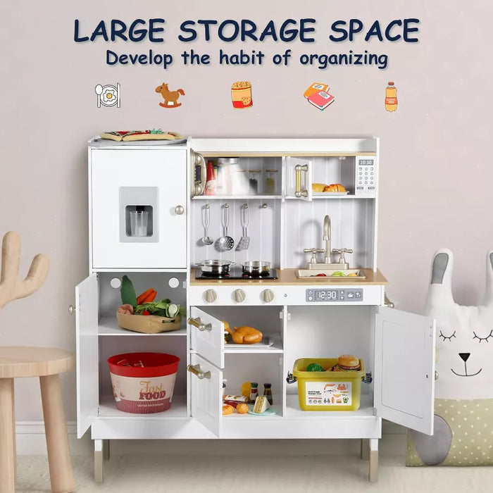 Wooden Kids Play Kitchen with Sounds