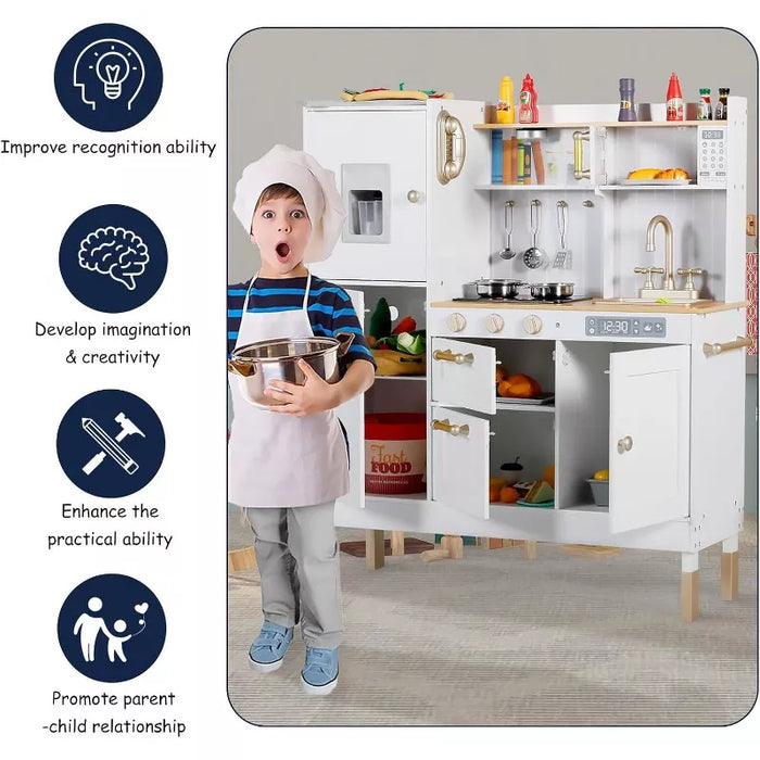 Wooden Kids Play Kitchen with Sounds