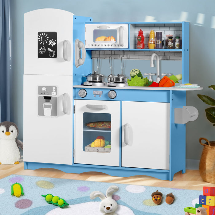 Wooden Kids Play Kitchen Set with Accessories"