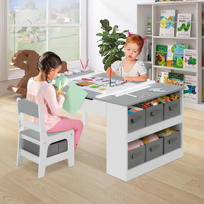 2 in 1 Kids Art Table and Chair Set